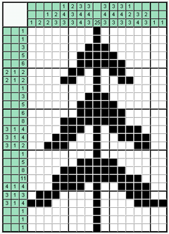 Японский кроссворд №11: Елочка
 Сетка кроссворда: 17х25
