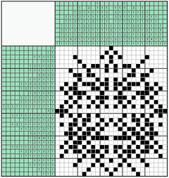 Японский кроссворд №13: Снежинка
 Сетка кроссворда: 25х29
