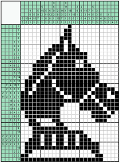 Японский кроссворд №20: Лошадь
 Сетка кроссворда: 25х35
