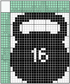 Японский кроссворд №24: Гиря
 Сетка кроссворда: 25х30
