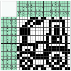 Японский кроссворд №36: Трактор в поле
 Сетка кроссворда: 20х20
