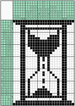 Японский кроссворд №4: Часы
 Сетка кроссворда: 25х35
