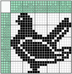 Японский кроссворд №6: Голубь
 Сетка кроссворда: 25х25
