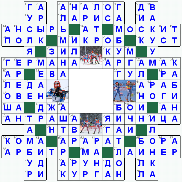 Ответы на классический онлайн Кроссворд №103: БИАТЛОН