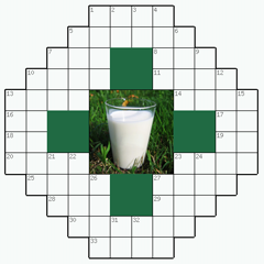 Решать онлайн Кроссворд №12: Молоко
