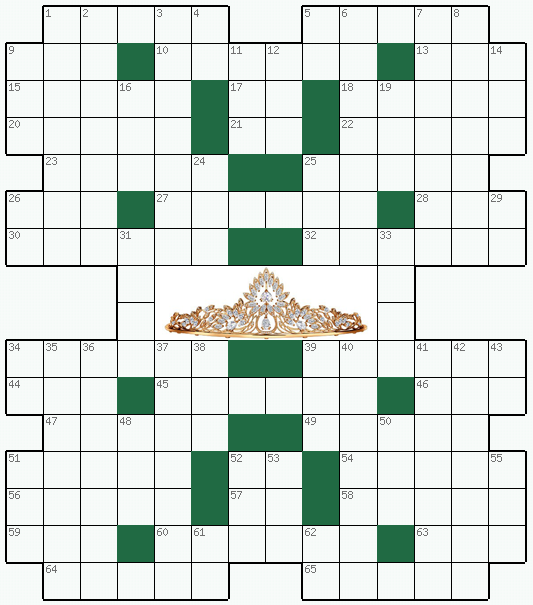 Распечатать бесплатно классический Кроссворд №181: ДИАДЕМА