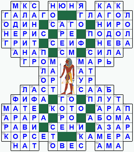 Ответы на классический онлайн Кроссворд №198: ФАРАОН