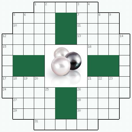 Распечатать бесплатно классический Кроссворд №23: Жемчуг