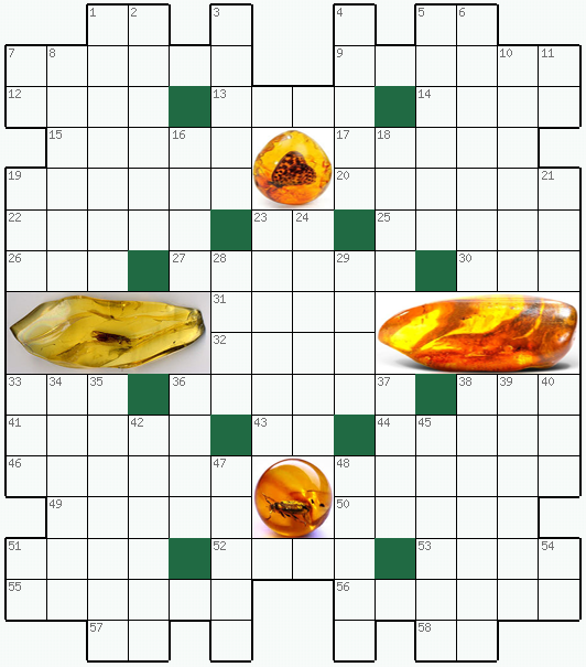 Распечатать бесплатно классический Кроссворд №238: ЯНТАРЬ