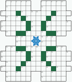 Кроссворд №239: Снежинка
 Сетка кроссворда: 14х16
