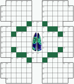 Кроссворд №243: АЗУРИТ
 Сетка кроссворда: 14х16
