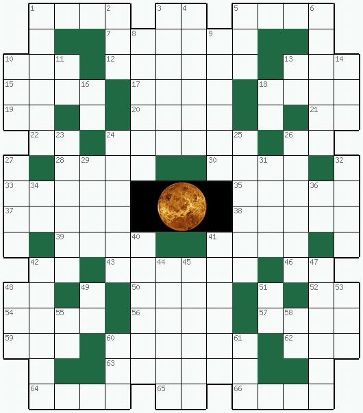 Распечатать бесплатно классический Кроссворд №260: ВЕНЕРА