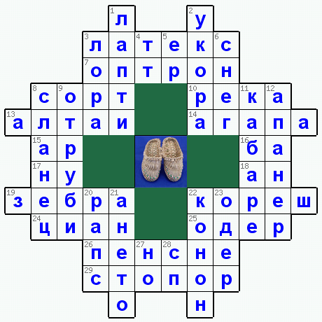 Ответы на классический онлайн Кроссворд №28: Лапти