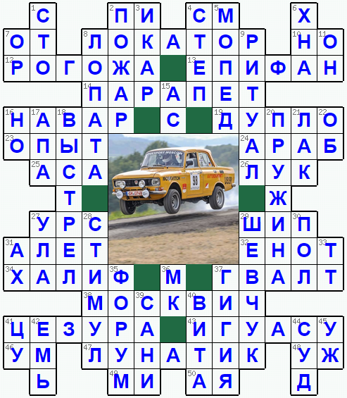 Ответы на классический онлайн Кроссворд №284: МОСКВИЧ