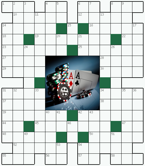Распечатать бесплатно классический Кроссворд №288: ПОКЕР