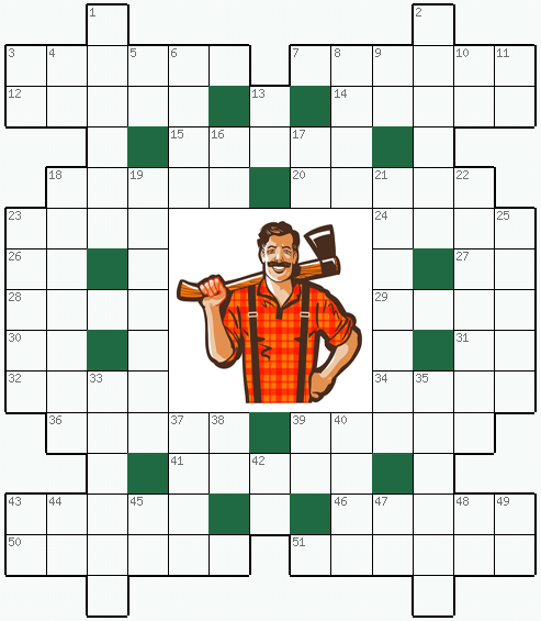 Распечатать бесплатно классический Кроссворд №295: ЛЕСОРУБ