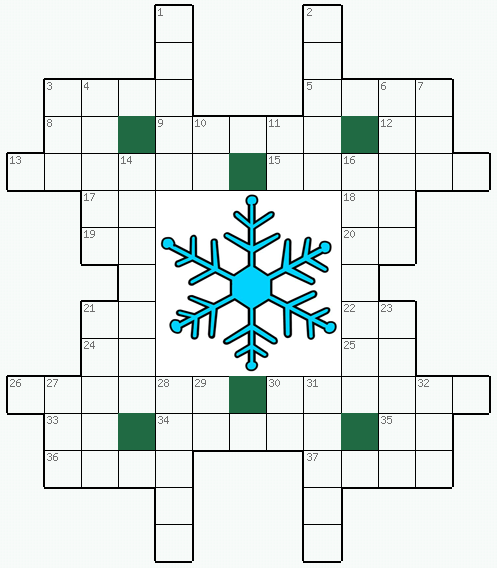 Распечатать бесплатно классический Кроссворд №298: Снежинка