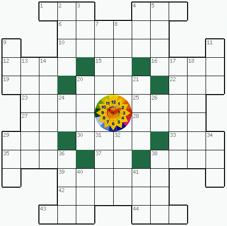 Распечатать бесплатно классический Кроссворд №3: Часы