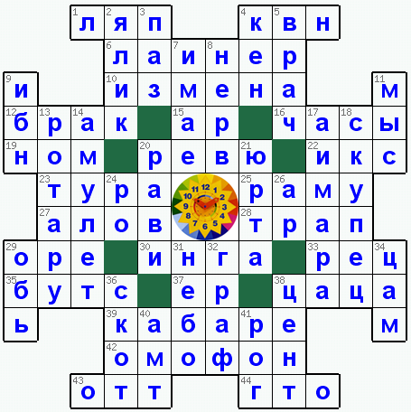 Ответы на классический онлайн Кроссворд №3: Часы