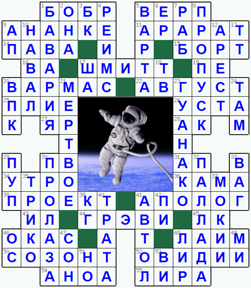 Ответы на классический онлайн Кроссворд №320: КОСМОНАВТ