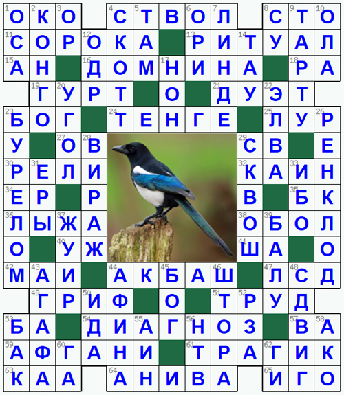 Ответы на классический онлайн Кроссворд №325: СОРОКА