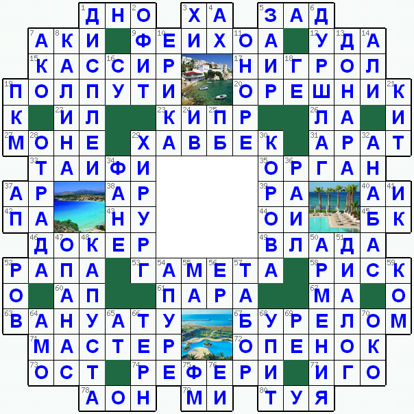 Ответы на классический онлайн Кроссворд №71: КИПР