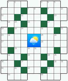 Распечатать бесплатно классический Кроссворд №136: ПОГОДА