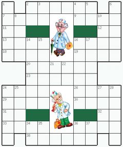 Распечатать бесплатно классический Кроссворд №160: ЛЕКАРЬ