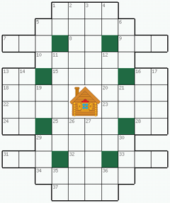 Распечатать бесплатно классический Кроссворд №169: ИЗБА