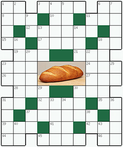 Распечатать бесплатно классический Кроссворд №191: ХЛЕБ
