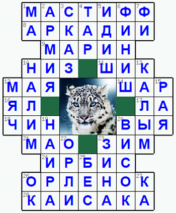 Ответы на классический онлайн Кроссворд №214: ИРБИС