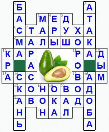 Ответы на классический онлайн Кроссворд №215: АВОКАДО