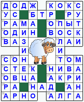 Ответы на классический онлайн Кроссворд №244: ОВЦА