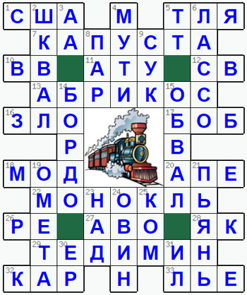 Ответы на классический онлайн Кроссворд №245: ПАРОВОЗ