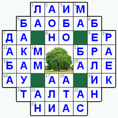 Ответы на классический онлайн Кроссворд №5: БАОБАБ