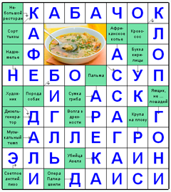 Ответы на скандинавский онлайн Сканворд №21: КАБАЧОК