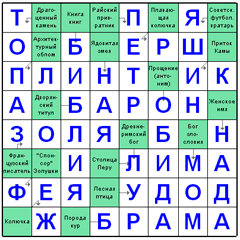 Ответы на скандинавский онлайн Сканворд №35: ТОПАЗ