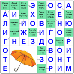 Ответы на скандинавский онлайн Сканворд №50: ЗОНТ