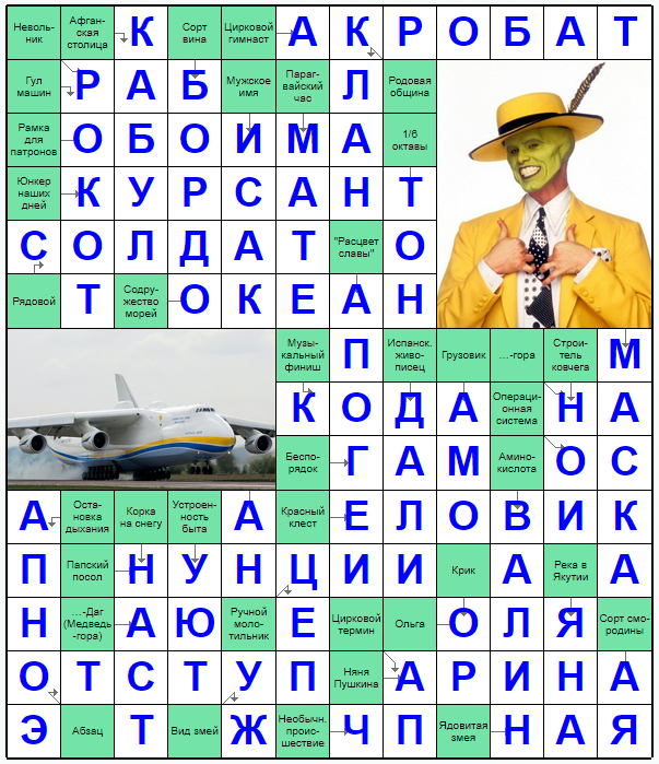 Ответы на скандинавский онлайн Сканворд №175: АКРОБАТ