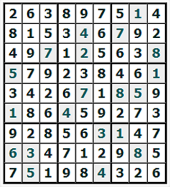 Ответы на онлайн Судоку №605 'Сальвадор'