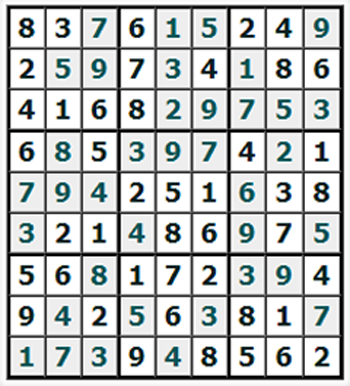 Ответы на онлайн Судоку №613 'Саудовская'