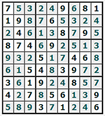 Ответы на онлайн Судоку №637 'Сингапур'