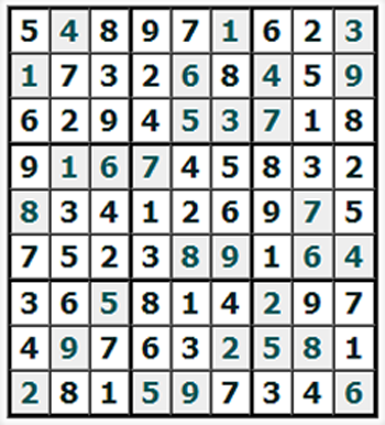 Ответы на онлайн Судоку №729 'Сеул'