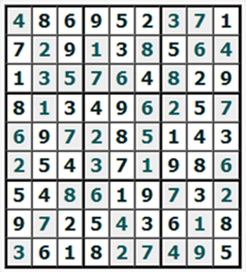 Ответы на онлайн Судоку №743 'Ленок'