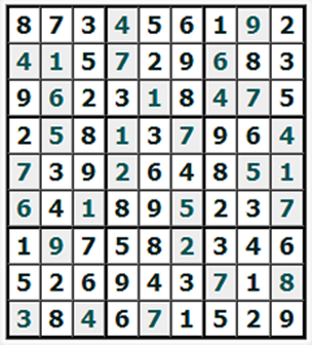 Ответы на онлайн Судоку №794 'Узкозубик'
