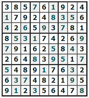 Ответы на онлайн Судоку №819 'Уклейка'