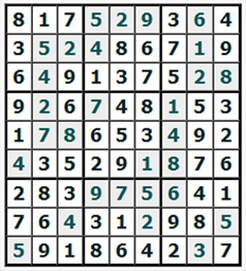 Ответы на онлайн Судоку №869 'Мерланг'