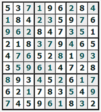 Ответы на онлайн Судоку №888 'Бенгаль'