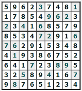 Ответы на онлайн Судоку №910 'Серебро'