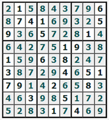 Ответы на онлайн Судоку №941 'Сельдь'